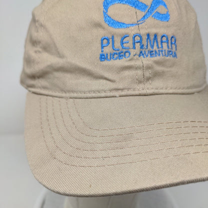 Pleamar Buceo Aventura Slideback Hat Tan One Size Embroidered Adjustable