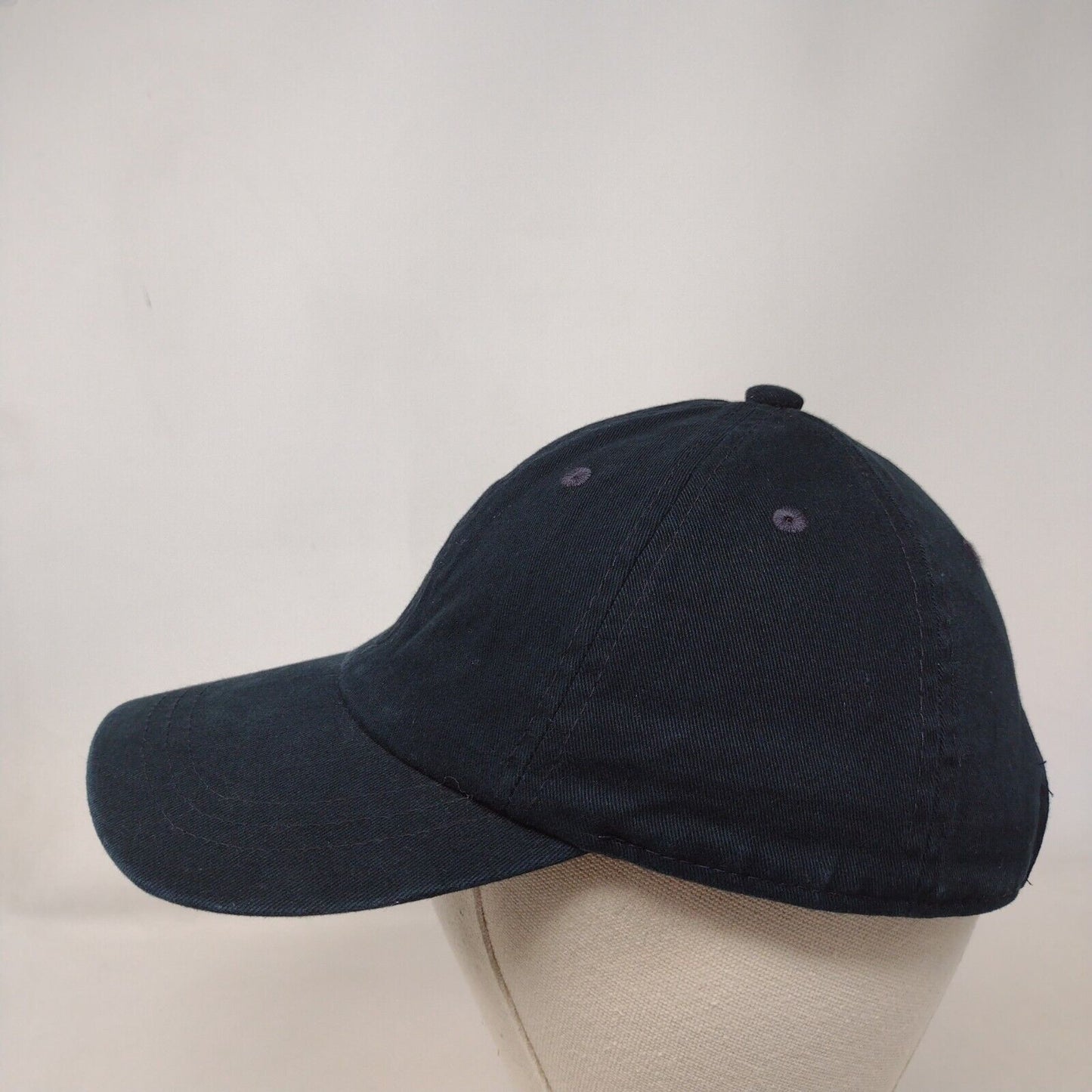 Unbranded Slideback Hat Black One Size Adjustable Vented Holes 6 Panel Blank