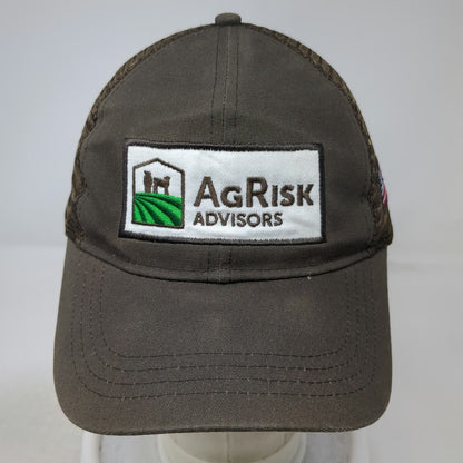 Ouray Sportswear Baseball Cap Brown One Size AgRisk Advisors Mesh Side Flag hat