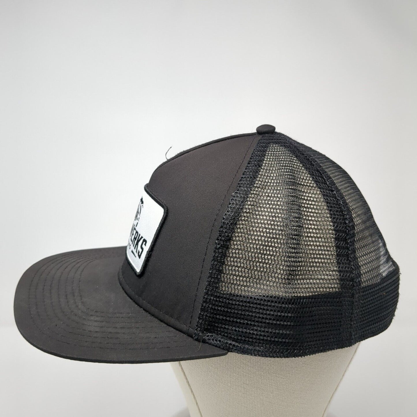 Weldwerks Brewing Snapback Trucker Hat Black One Size Adjustable Mesh Back