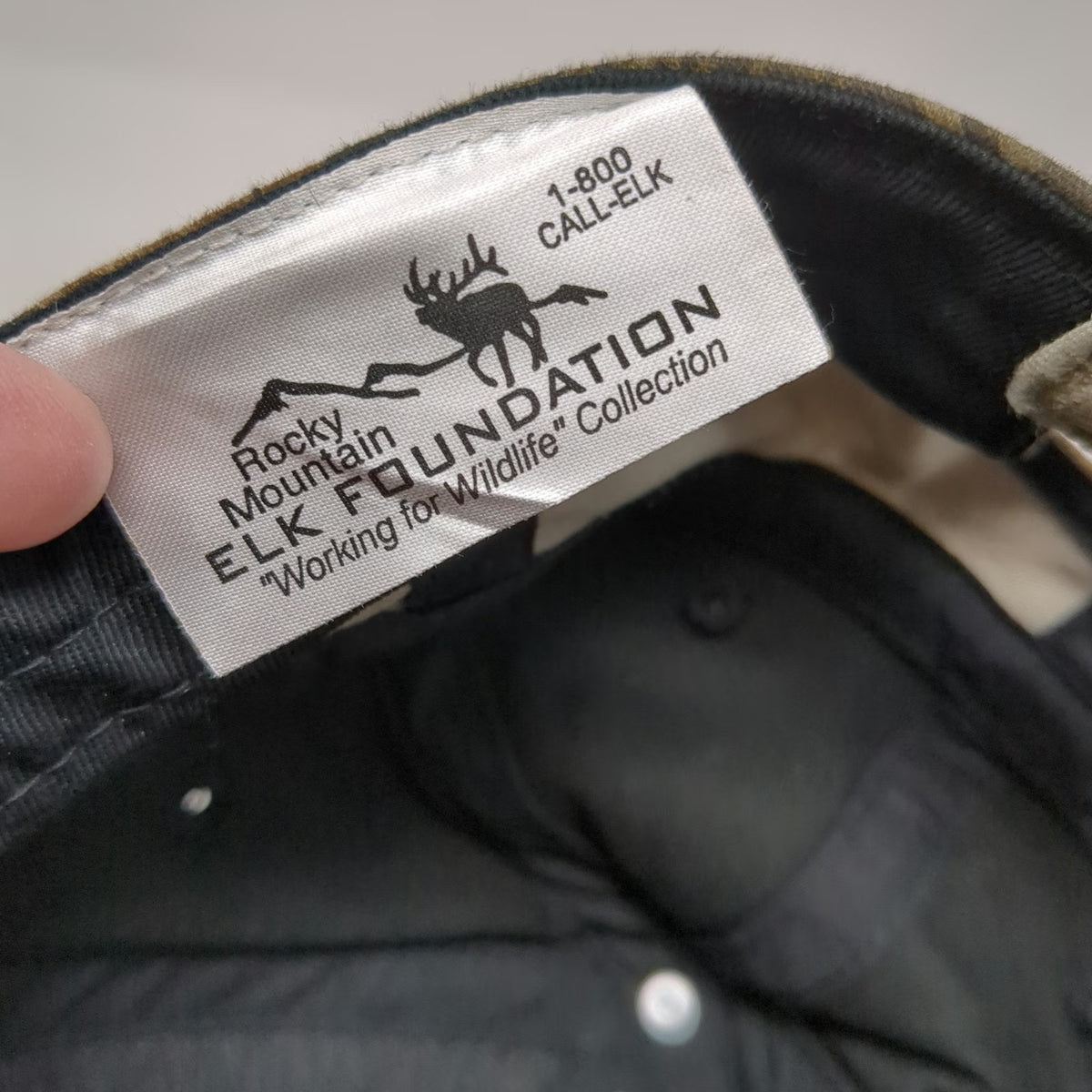 Rocky Mountain Elk Foundation Baseball Cap Black Camo One Size Strapback Hat