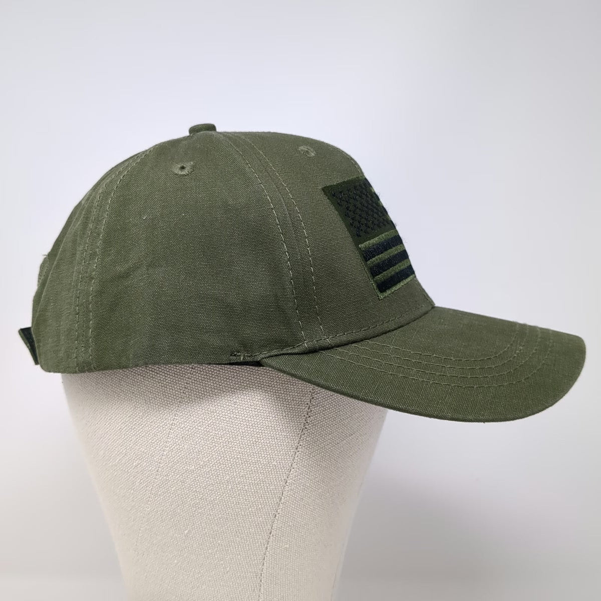 Pugs American Flag Patch Green Baseball Cap One Size Strapback Hat Embroidered