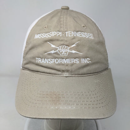 Mississippi Tennessee Transformers Inc Strapback Trucker Hat Tan OSFM Mesh Back