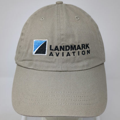 Port & Company Landmark Aviation Baseball Cap Beige One Size Strapback Logo Hat
