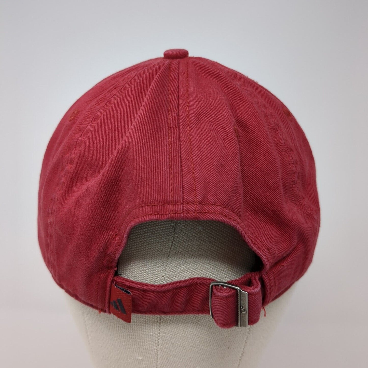 Adidas Slideback Hat Red One Size Adjustable Embroidered Climalite Vented Holes