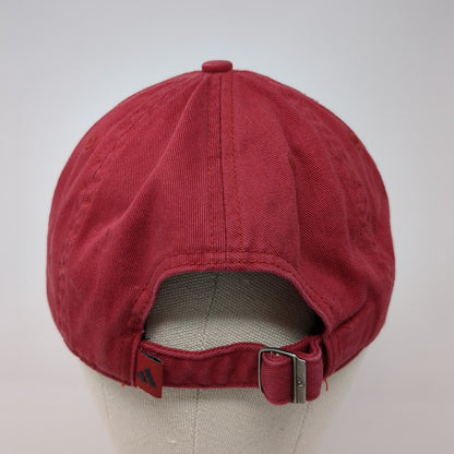 Adidas Slideback Hat Red One Size Adjustable Embroidered Climalite Vented Holes