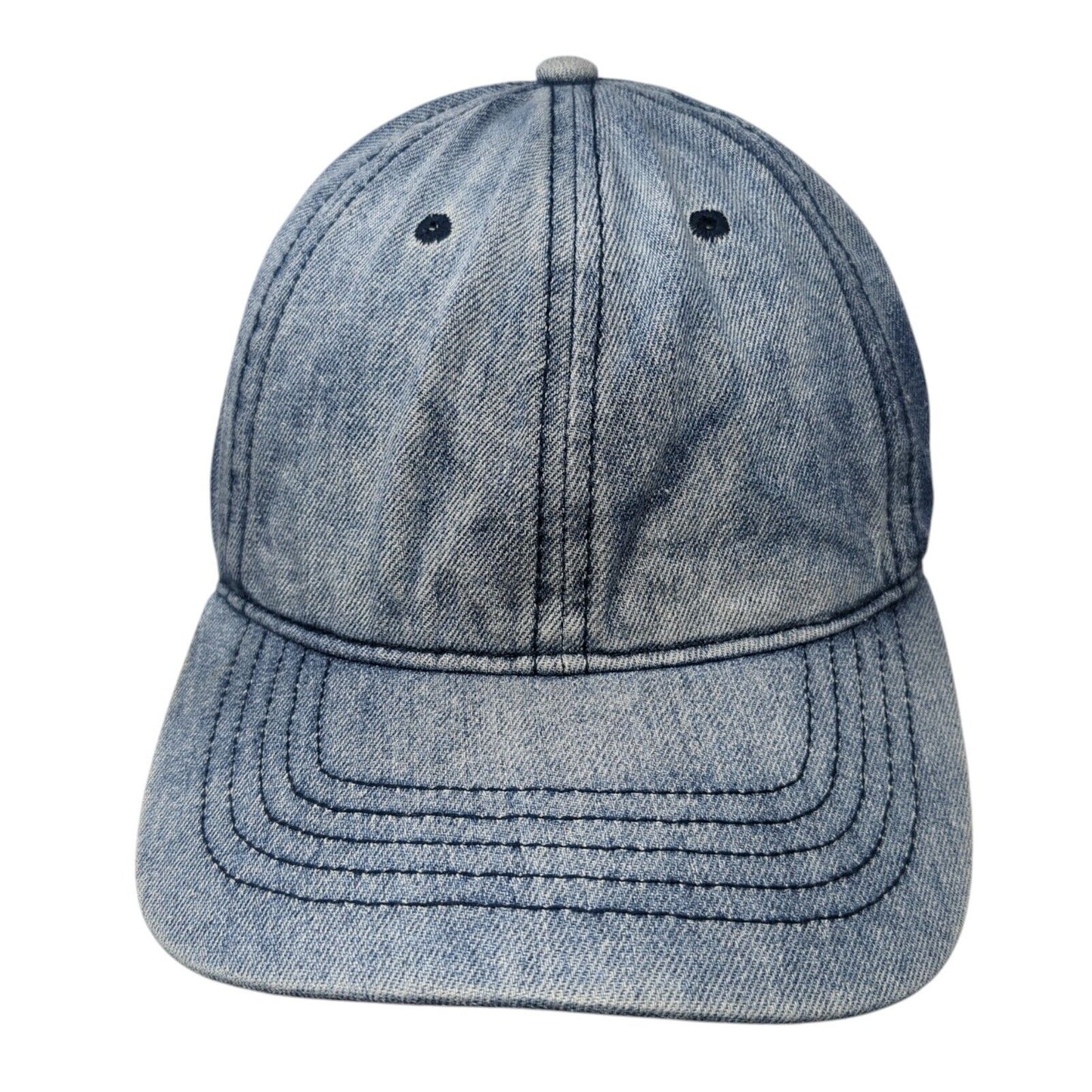 Unbranded Slideback Hat Blue One Size Adjustable 6 Panel Denim Blank