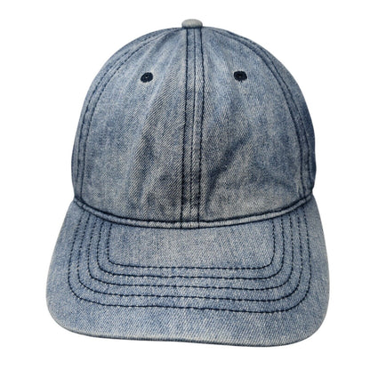 Unbranded Slideback Hat Blue One Size Adjustable 6 Panel Denim Blank