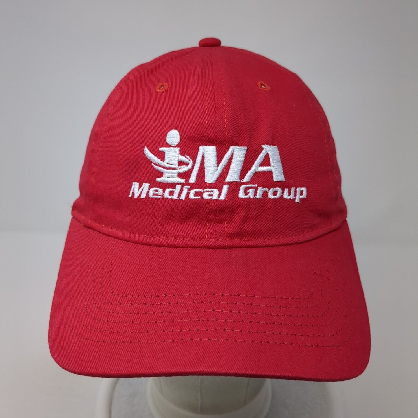 iMA Medical Group Strapback Baseball Cap Red OS Adjustable Embroidered BIG X