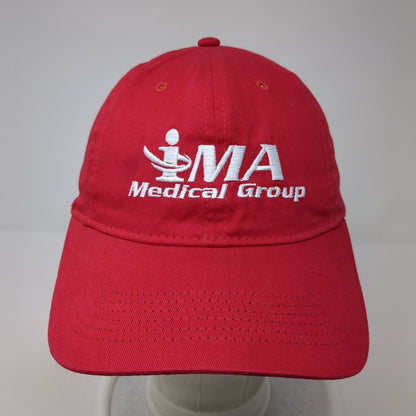 iMA Medical Group Strapback Baseball Cap Red OS Adjustable Embroidered BIG X