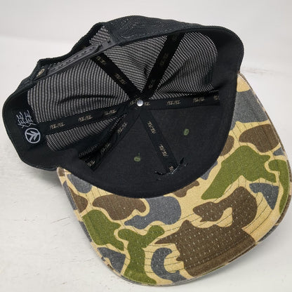 Yee Trucker Hat Green Black One Size Camo Mesh Snapback Embroidered Logo Country