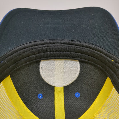 Corona Trucker Hat Blue Yellow One Size Mesh Snapback Beach Sunset Palm Tree