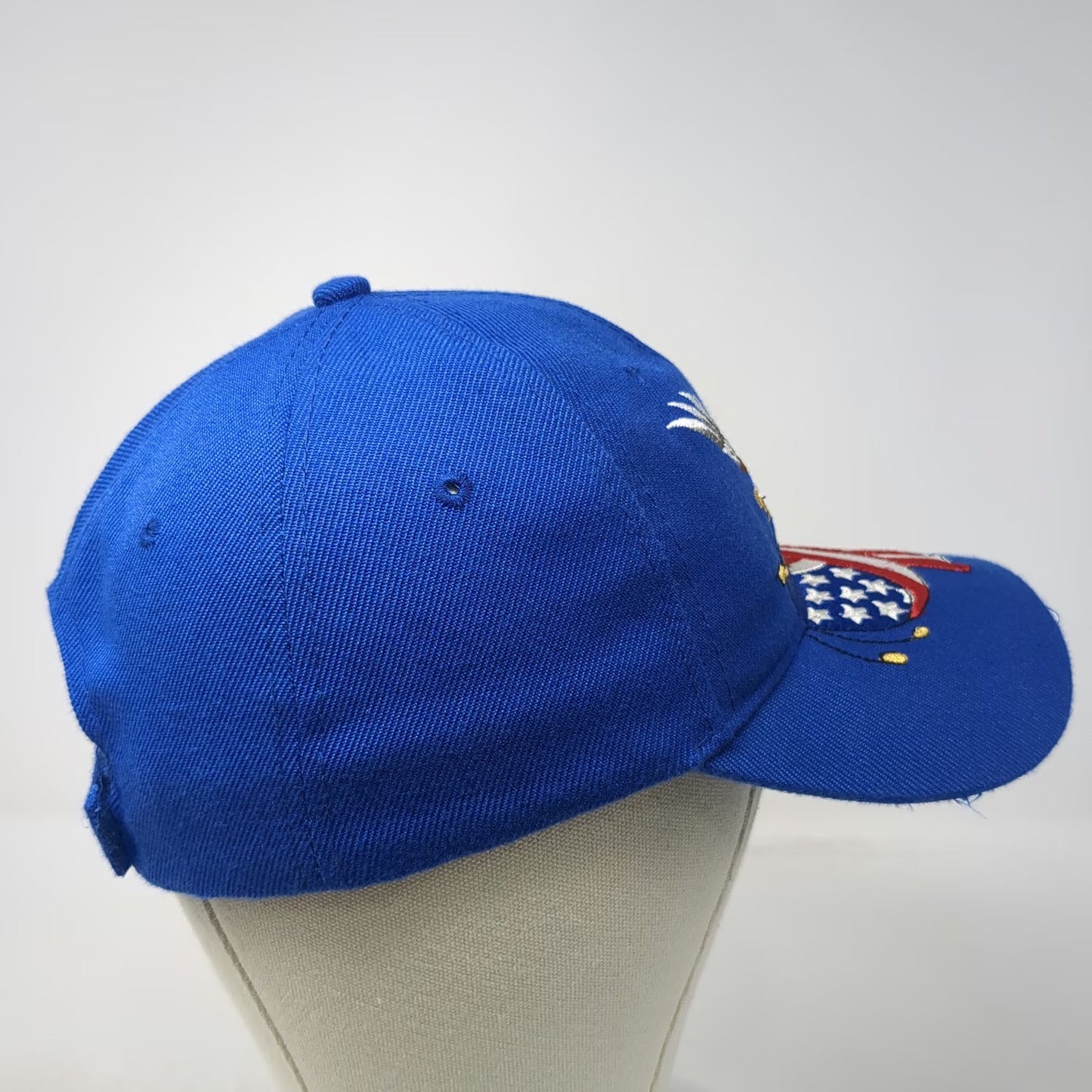 Baseball Cap Blue One Size Embroidered Eagle American Flag Strapback Acrylic Hat