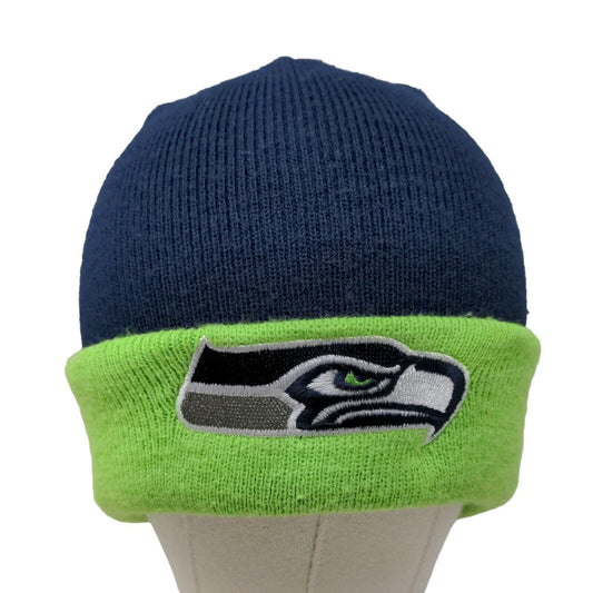 '47 Brand Men's Knit Beanie Hat Cap Blue Green Seattle Seahawks NFL Logo