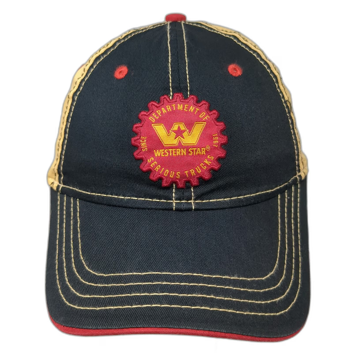 H3 Headwear Western Star Trucks Baseball Cap Black Yellow Red OS Hat Contrast