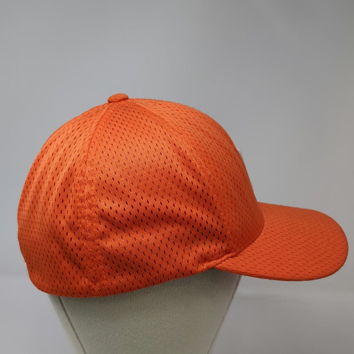 Hurley Baseball Cap Orange XL Flexfit Mesh Textured Embroidered Logo Sport Hat