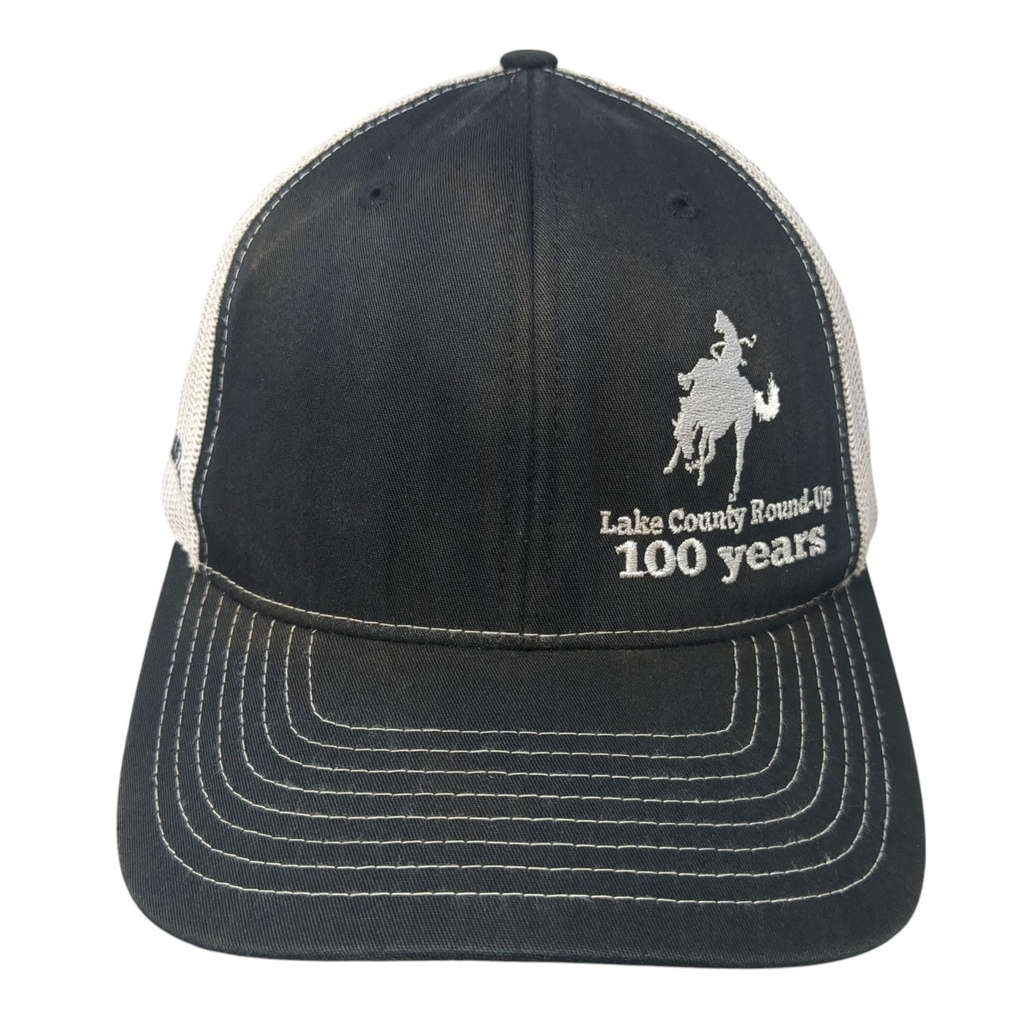 Lake County Round-Up 100 Years Trucker Hat Black One Size Mesh Back