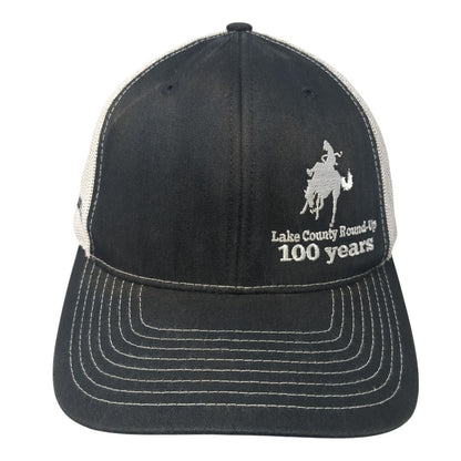 Lake County Round-Up 100 Years Trucker Hat Black One Size Mesh Back