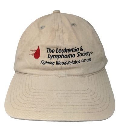 Leukemia Lymphoma Society Men's Slideback Hat Tan OSFA Embroidered Logo Cancer