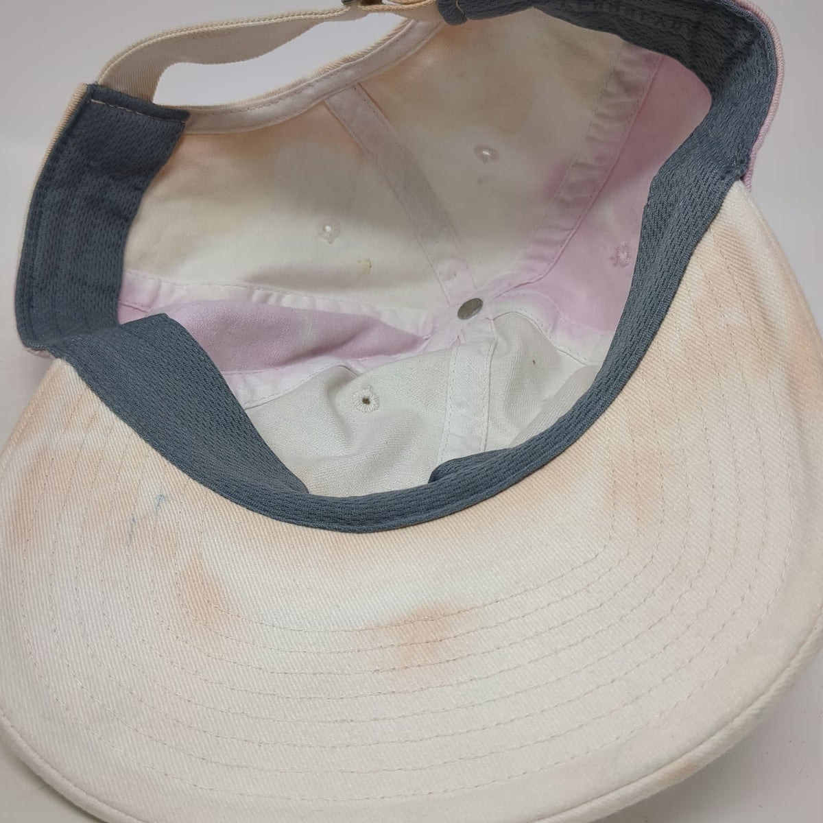 Adidas Baseball Cap White Pink Orange One Size Tie Dye Logo Slideback Cotton