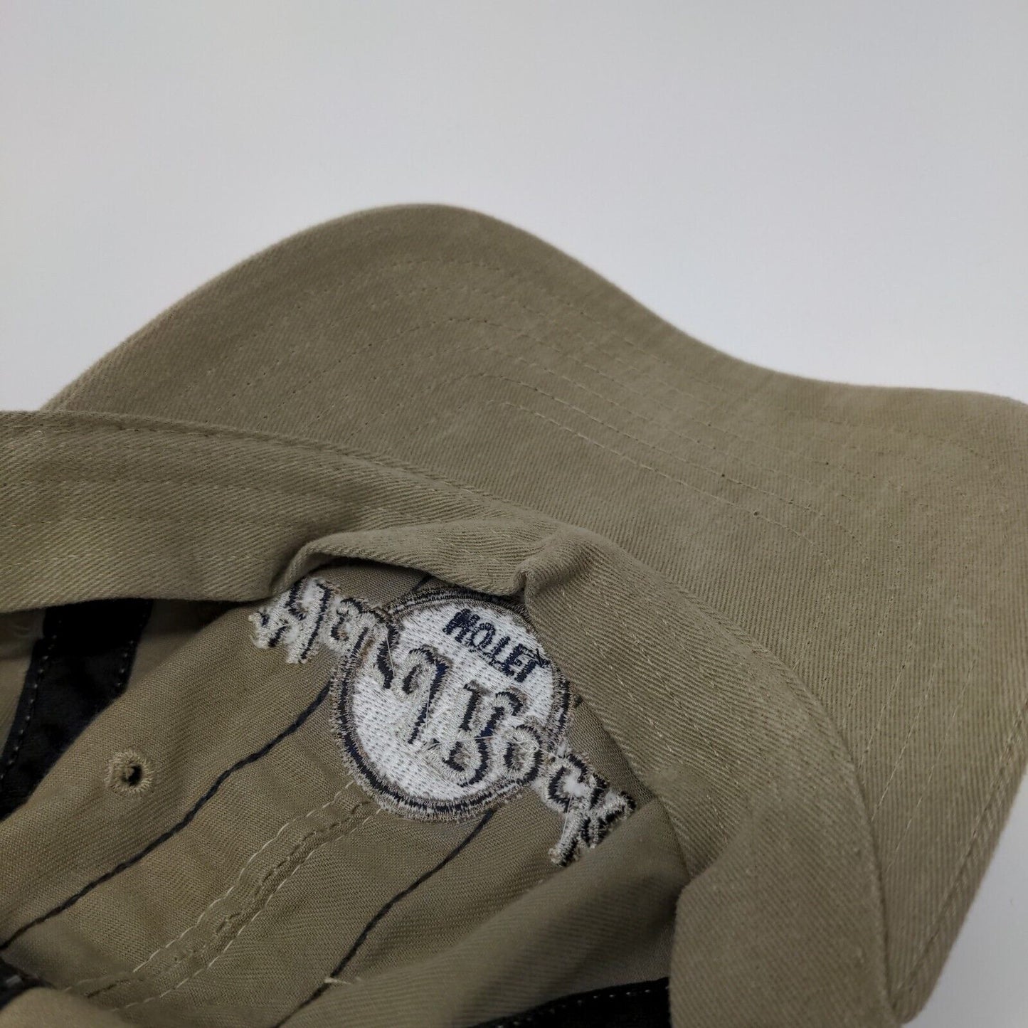 Hard Rock Hotel Las Vegas Snapback Hat Tan OSFA Striped Embroidered