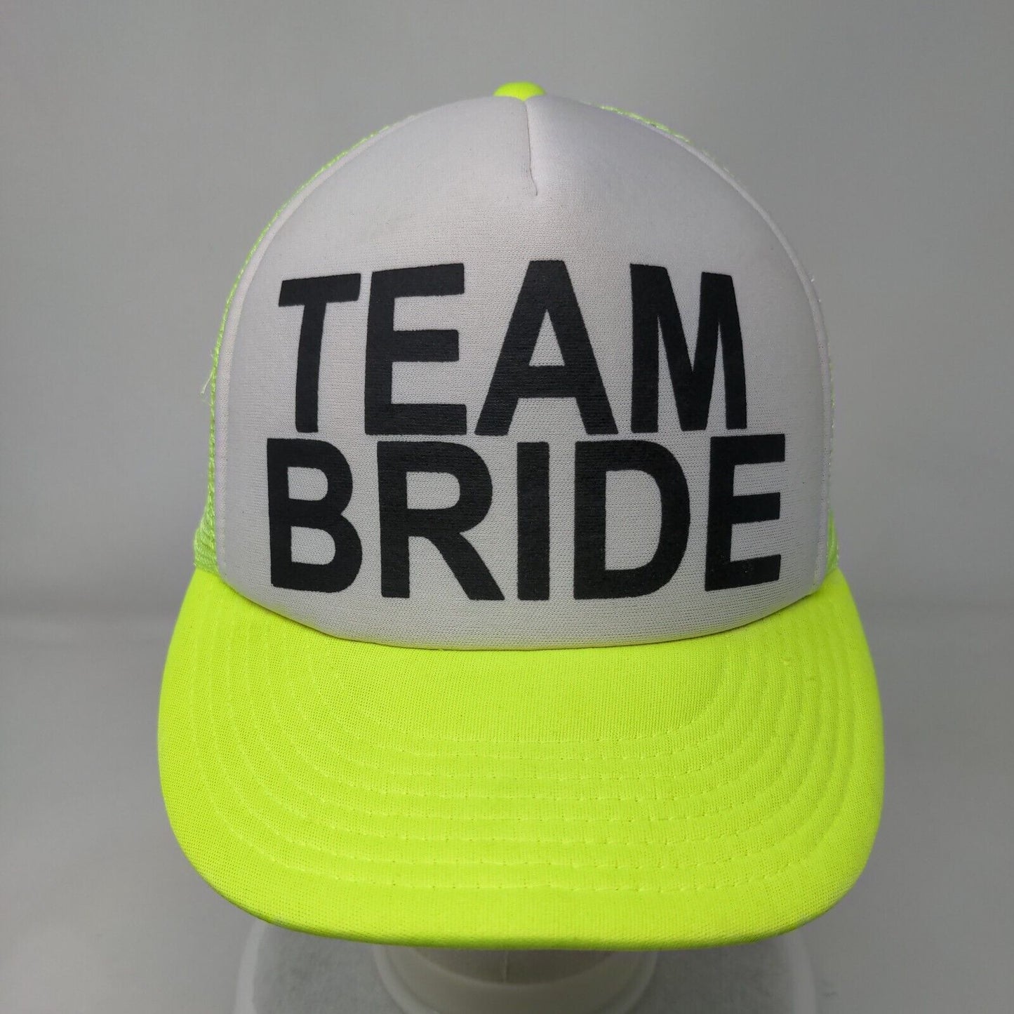 Team Bride Snapback Trucker Hat Green OSFA Adjustable Mesh Back 6 Panel Cobra