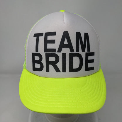 Team Bride Snapback Trucker Hat Green OSFA Adjustable Mesh Back 6 Panel Cobra