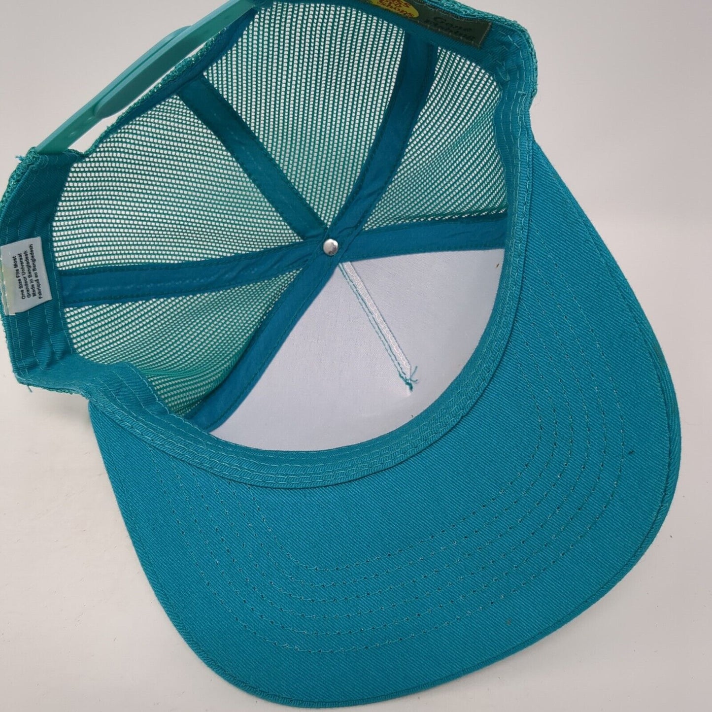 Bass Pro Shops Snapback Trucker Hat Blue OS Adjustable Mesh Back Gone Fishing