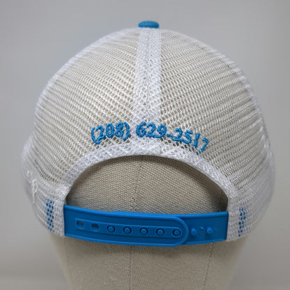 Vie Trucker Hat Blue One Size Double Trouble Bail Bonds Mesh Snapback Phone Num