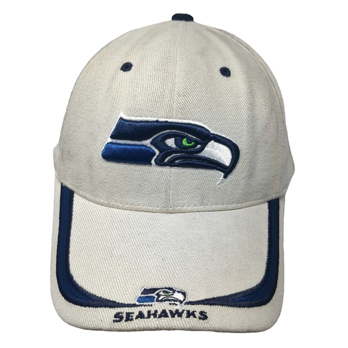 Seattle Seahawks NFL Top of the World Hat Cap Beige Blue One Size Strapback