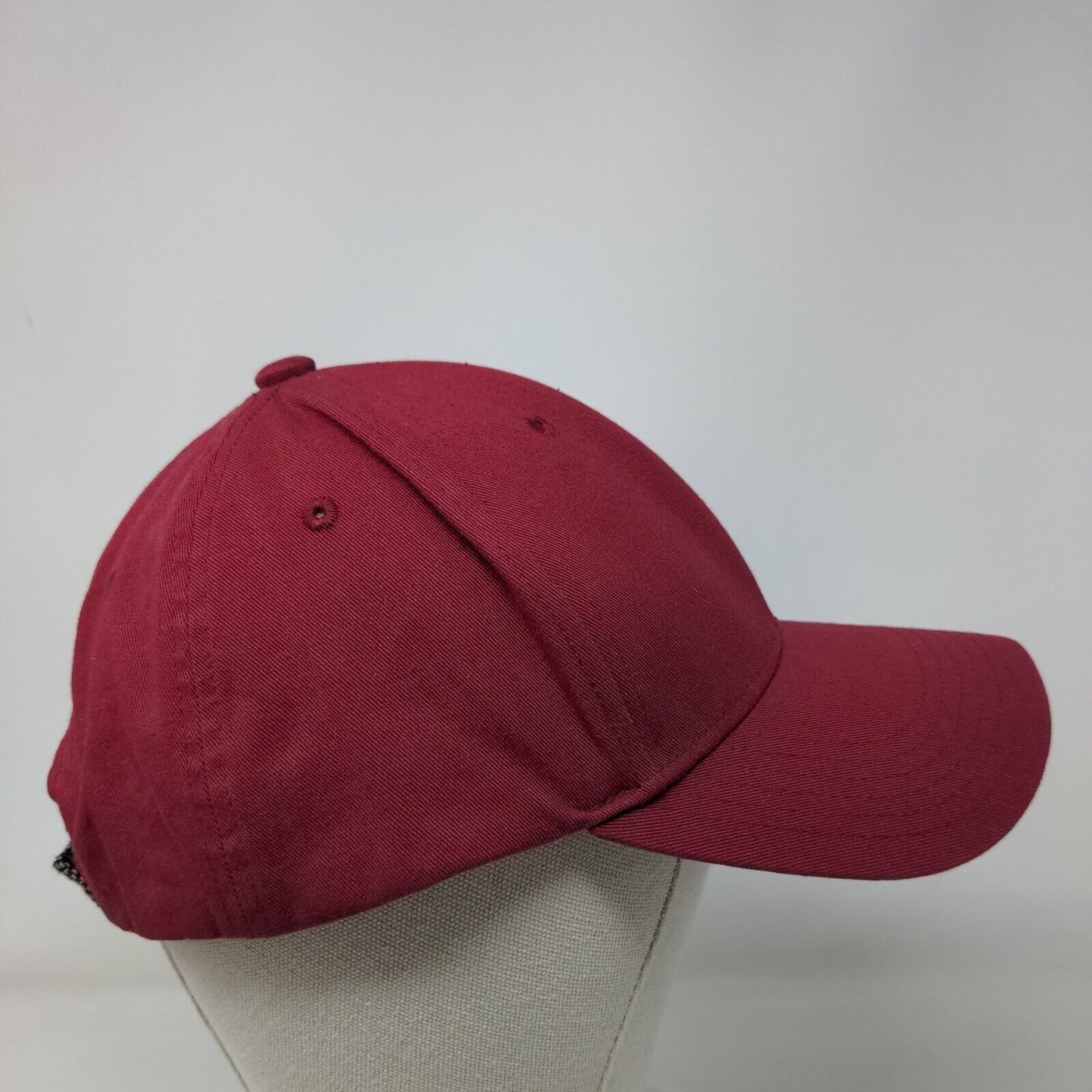 PUMA Strapback Hat Red OSFA One Size Adjustable Embroidered Logo 6 Panel