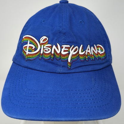 Disneyland Baseball Cap Blue One Size Rainbow Embroidered Hat Slideback