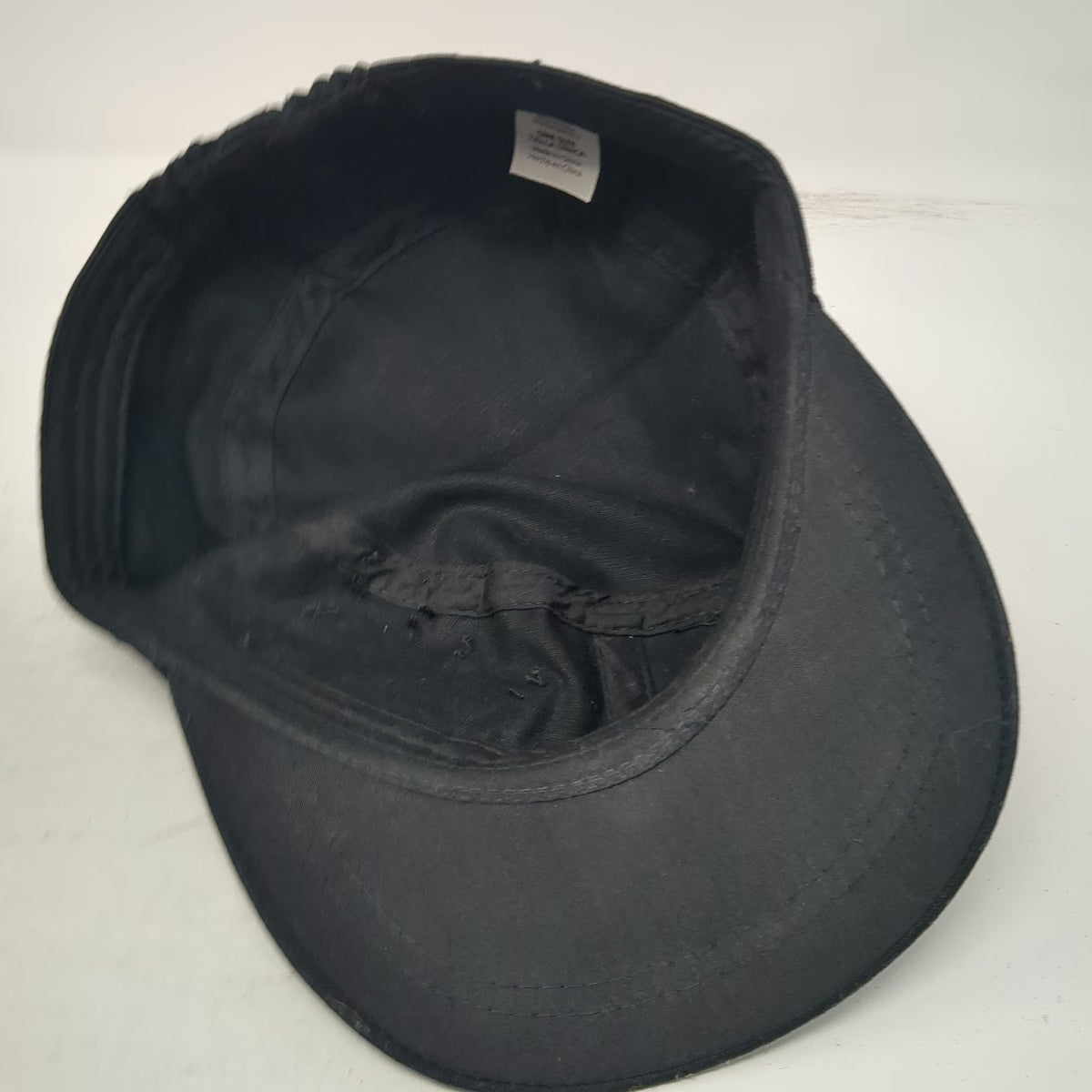 Army Cap Black OSFM Beaded Cross Floral Graphic Embellished Fashion Cadet Hat
