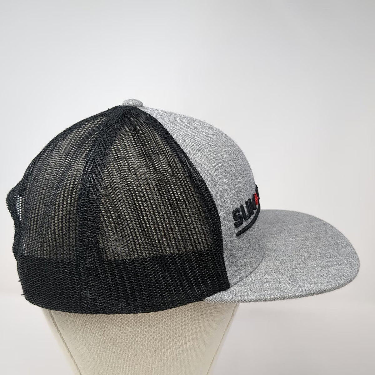 Trucker Hat Gray OSFM Mesh Back Summit Riders Red Plus Embroidered Adjustable