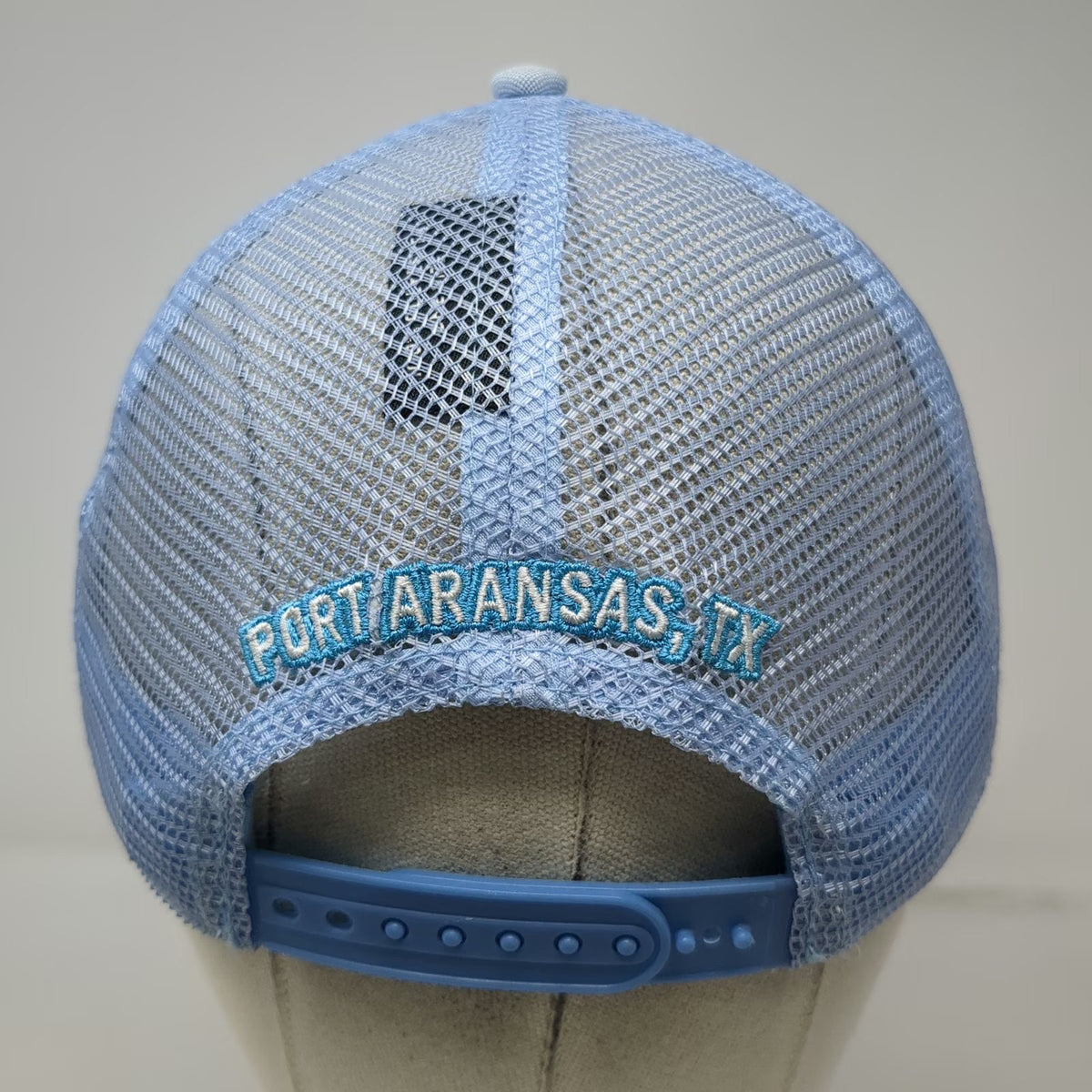Palmilla Beach Trucker Hat Blue OSFM Port Aransas TX Mesh Snapback Texas Patch