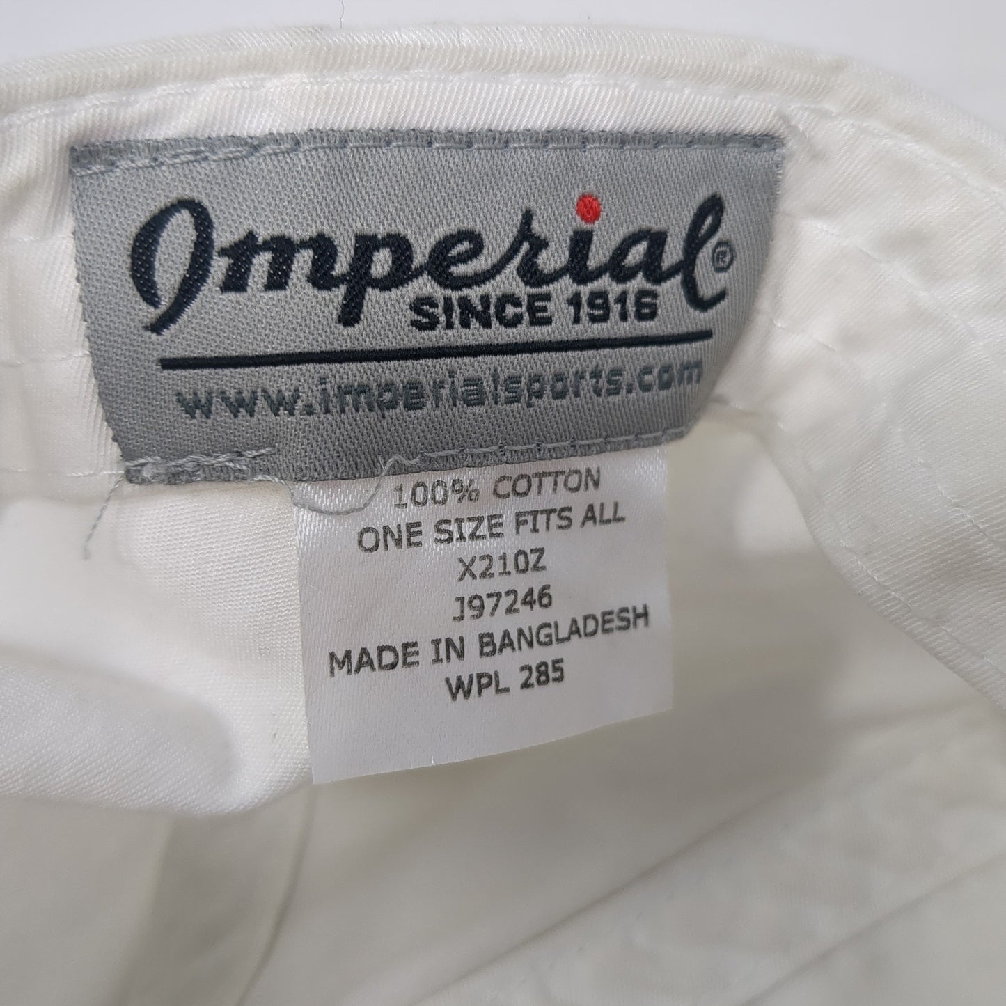 First Year Caddie Strapback Baseball Cap White One Size Adjustable Imperial