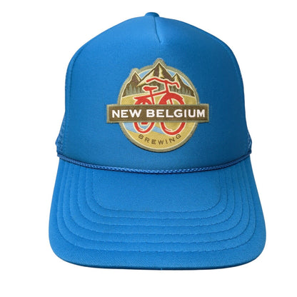 New Belgium Brewing Snapback Trucker Hat Blue One Size Adjustable Mesh Rope Otto