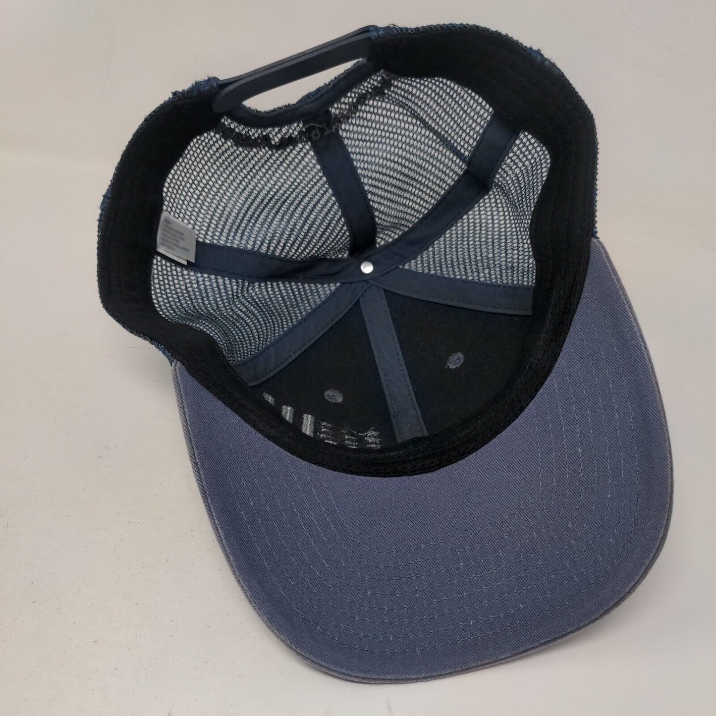 USA Flag Embroidered Snapback Trucker Hat Blue One Size Embroidered Mesh Back