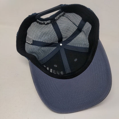 USA Flag Embroidered Snapback Trucker Hat Blue One Size Embroidered Mesh Back