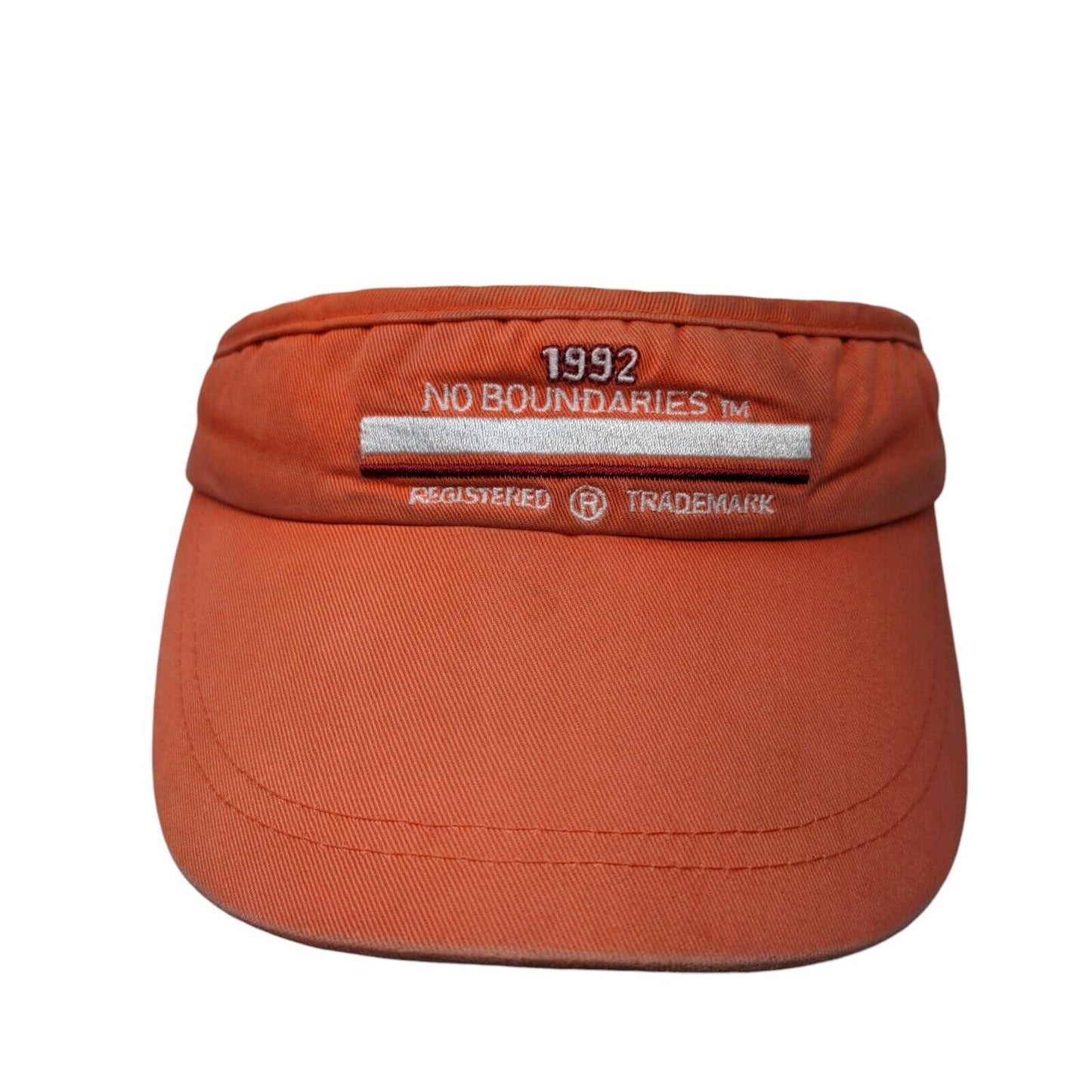 No Boundaries Strapback Sun Visor Hat Orange One Size Embroidered
