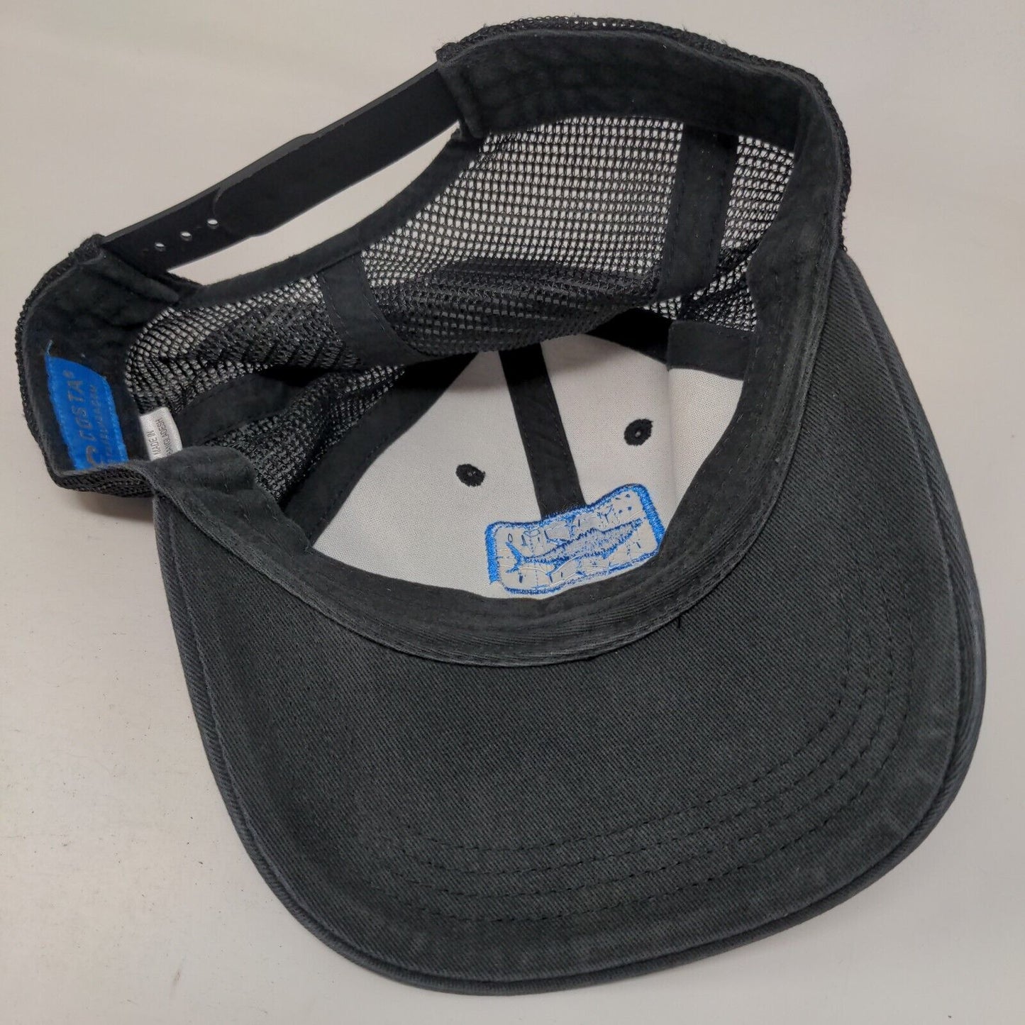Costa Del Mar Snapback Trucker Hat Black One Size Adjustable Mesh Back 6 Panel