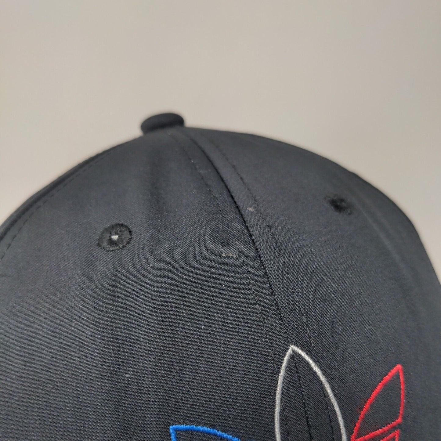 Adidas Snapback Hat Black OSFM Embroidered Trefoil Adjustable 6 Panel