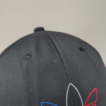 Adidas Snapback Hat Black OSFM Embroidered Trefoil Adjustable 6 Panel