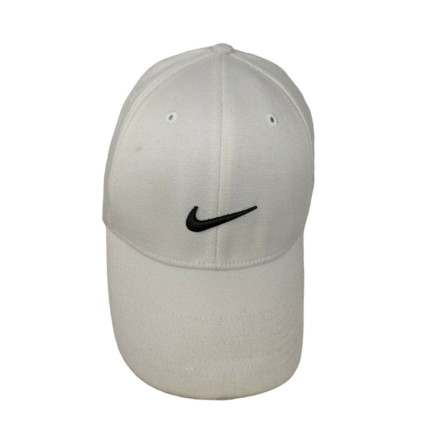 Nike Sportswear Fitted Hat OSFA White Black Swoosh Embroidered