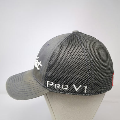 New Era Baseball Cap Gray M Titleist Golf Pro V1 FootJoy FJ Mesh Stretch Fit hat