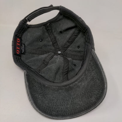 Otto Strapback Hat Gray OSFM Adjustable Vented Holes 6 Panel Blank Cotton