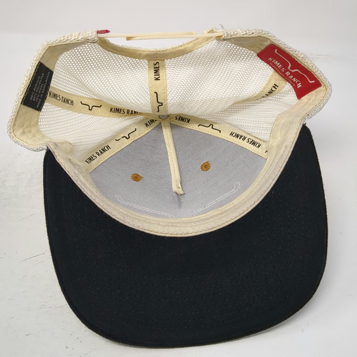 Kimes Ranch Trucker Hat Brown White Black One Size Mesh Snapback Flat Brim Logo