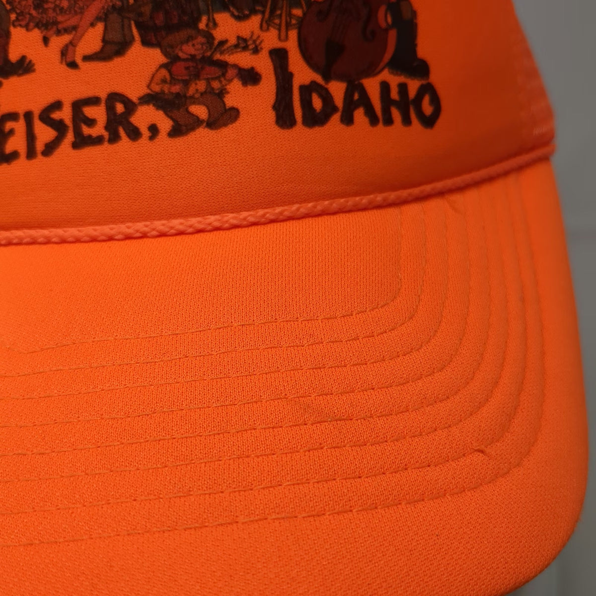 Nissin Trucker Hat Orange One Size Fiddlers Festival Weiser Idaho Mesh Snapback