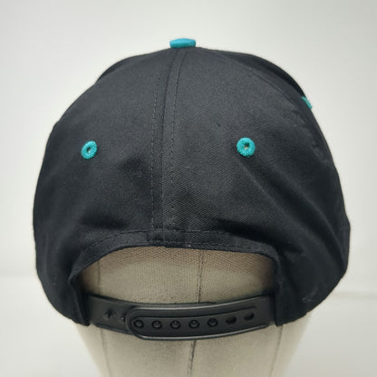Nissin 5 Panel Black Blue Hat One Size Wheat Growers Endicott Rope Snapback Cap