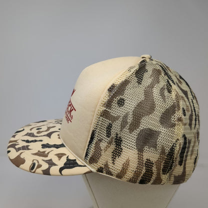 Winner Superdeck Duck Camo Beige Brown Trucker Hat One Size Mesh Rope Snapback